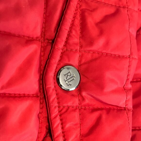 Lauren Ralph Lauren Red Quilted Jacket w/Hood - Picture 4 of 7